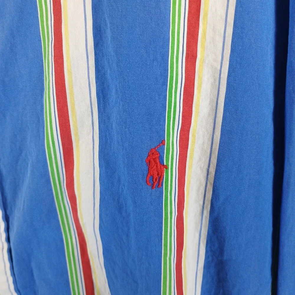 Ralph Lauren Button Up Shirt Mens XLT‎ Rainbow Vertical Striped Big and Tall